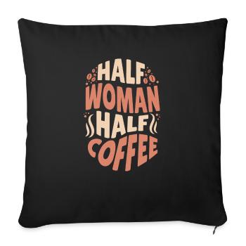 Funny Coffee Drinker Women Ladies Wife Mom Mum - Sofa pillowcase 17,3'' x 17,3'' (45 x 45 cm) - black - Front