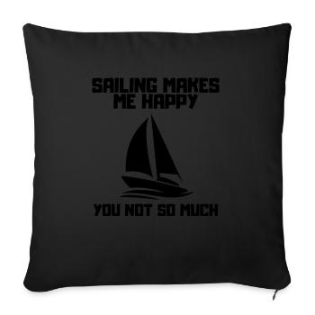 Sailing, Sailing, Sailboat, Sailing Ship, Sailing - Sofa pillowcase 17,3'' x 17,3'' (45 x 45 cm) - black - Front