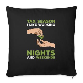 Le bureau des impôts des contribuables paie des impôts - Housse de coussin décorative 45 x 45 cm - noir - Devant