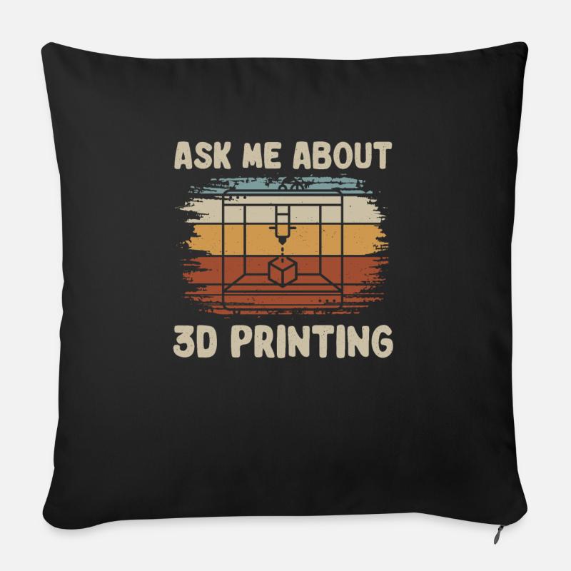 3D Drucker 3D Druck - Sofakissenbezug 45 x 45 cm - Schwarz