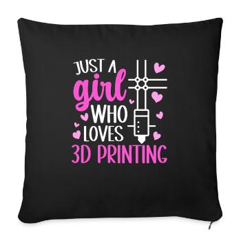3D Drucker 3D Druck - Sofakissenbezug 45 x 45 cm - Schwarz - Vorne