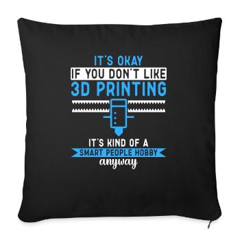 3D Drucker 3D Druck - Sofakissenbezug 45 x 45 cm - Schwarz - Vorne
