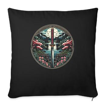 Feudal Japan Culture Japanese Kanji History - Sofa pillowcase 17,3'' x 17,3'' (45 x 45 cm) - black - Front