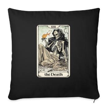 Carte de Tarot sorcellerie occulte Anime Goth - Housse de coussin décorative 45 x 45 cm - noir - Devant