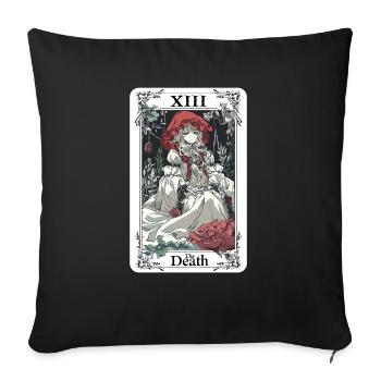 Carte de Tarot sorcellerie occulte Anime Goth - Housse de coussin décorative 45 x 45 cm - noir - Devant