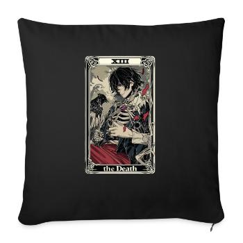 Carte de Tarot sorcellerie occulte Anime Goth - Housse de coussin décorative 45 x 45 cm - noir - Devant