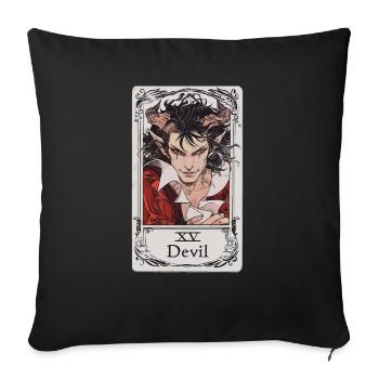 Carte de Tarot sorcellerie occulte Anime Goth - Housse de coussin décorative 45 x 45 cm - noir - Devant
