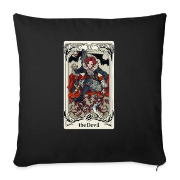 Carte de Tarot sorcellerie occulte Anime Goth - Housse de coussin décorative 45 x 45 cm - noir - Devant