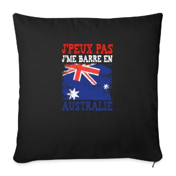 Je peux pas je me barre en Australie - Housse de coussin décorative 45 x 45 cm - noir - Devant