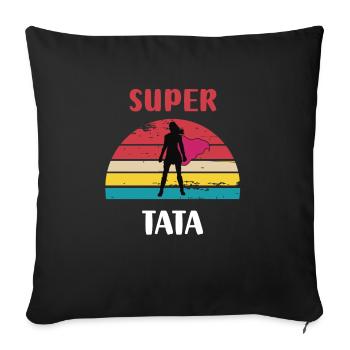 Super Tata Retro Vintage Aunt Gift - Sofa pillowcase 17,3'' x 17,3'' (45 x 45 cm) - black - Front