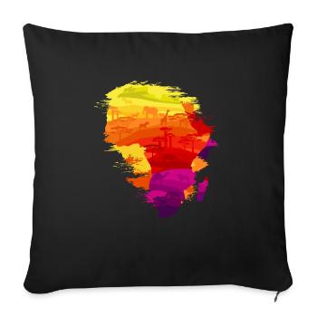 I left my heart in Africa - Sofa pillowcase 17,3'' x 17,3'' (45 x 45 cm) - black - Front