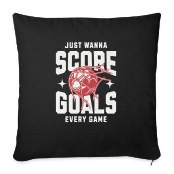 Soccer Football Player Score Goals Men Women Kids - Sofa pillowcase 17,3'' x 17,3'' (45 x 45 cm) - black - Front