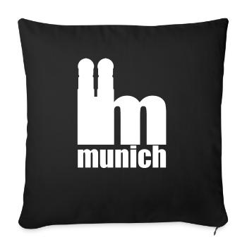 Servus - Greetings from Munich - Frauenkirche - Sofa pillowcase 17,3'' x 17,3'' (45 x 45 cm) - black - Front