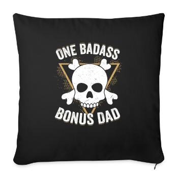 One Badass Bonus Dad Adoption Stepfather - Sofakissenbezug 45 x 45 cm - Schwarz - Vorne
