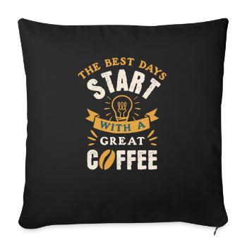 Coffee Lover Barista Quote Cappuccino Expresso - Sofa pillowcase 17,3'' x 17,3'' (45 x 45 cm) - black - Front