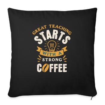 Coffee Lover Barista Quote Cappuccino Expresso - Sofa pillowcase 17,3'' x 17,3'' (45 x 45 cm) - black - Front