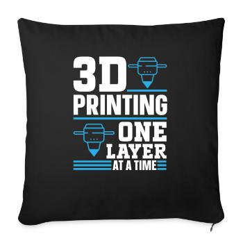 3D Drucker 3D Druck - Sofakissenbezug 45 x 45 cm - Schwarz - Vorne