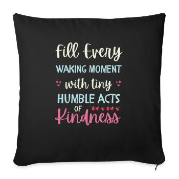 Gentillesse positive Humble et gentil Anti-intimidation - Housse de coussin décorative 45 x 45 cm - noir - Devant