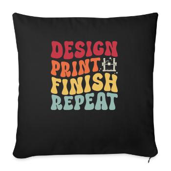 3D Printer 3D Printing - Sofa pillowcase 17,3'' x 17,3'' (45 x 45 cm) - black - Front