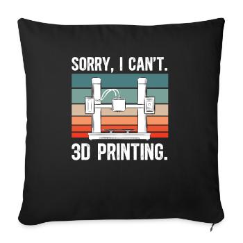 3D Drucker 3D Druck - Sofakissenbezug 45 x 45 cm - Schwarz - Vorne