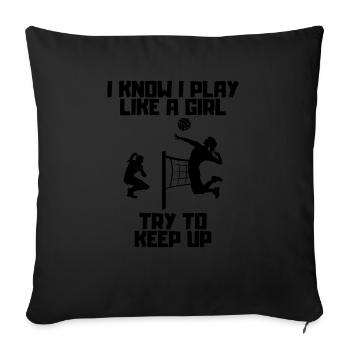 Volley-ball cadeau Volley-ball joueur de beach-volley - Housse de coussin décorative 45 x 45 cm - noir - Devant