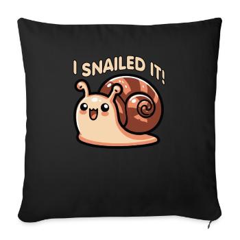 J’ai escargoté il drôle escargot jeu de mots mignon pour les enfants - Housse de coussin décorative 45 x 45 cm - noir - Devant