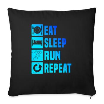 Jogging Fitness Femmes Course Course Course à pied - Housse de coussin décorative 45 x 45 cm - noir - Devant