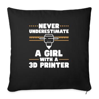 3D Printer 3D Printing - Sofa pillowcase 17,3'' x 17,3'' (45 x 45 cm) - black - Front