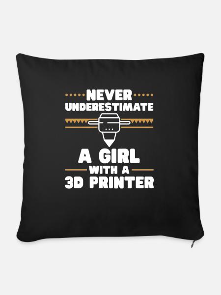 3D Drucker 3D Druck - Sofakissenbezug 45 x 45 cm - Schwarz