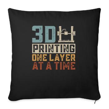 3D Printer 3D Printing - Sofa pillowcase 17,3'' x 17,3'' (45 x 45 cm) - black - Front