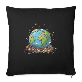 Anti Littering No Environment Recycle - Sofakissenbezug 45 x 45 cm - Schwarz - Vorne