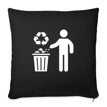 Anti Littering No Environment Recycle - Sofakissenbezug 45 x 45 cm - Schwarz - Vorne