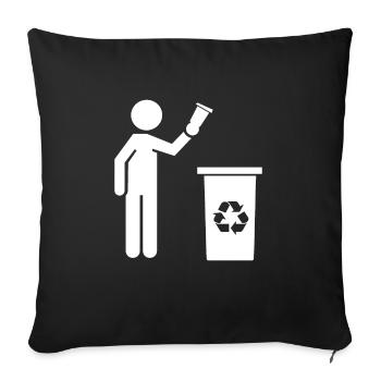 Anti Littering No Environment Recycle - Sofakissenbezug 45 x 45 cm - Schwarz - Vorne