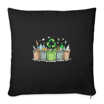 Anti Littering No Environment Recycle - Sofakissenbezug 45 x 45 cm - Schwarz - Vorne