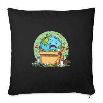 Anti Littering No Environment Recycle - Sofakissenbezug 45 x 45 cm - Schwarz - Vorne