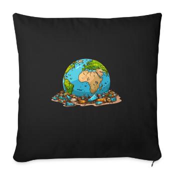 Anti Littering No Environment Recycle - Sofakissenbezug 45 x 45 cm - Schwarz - Vorne
