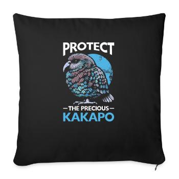 Espèce en voie de disparition Kakapo Militant des droits des animaux - Housse de coussin décorative 45 x 45 cm - noir - Devant