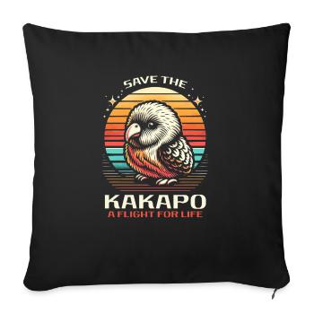 Endangered Species Kakapo Animal Rights Activist - Sofa pillowcase 17,3'' x 17,3'' (45 x 45 cm) - black - Front