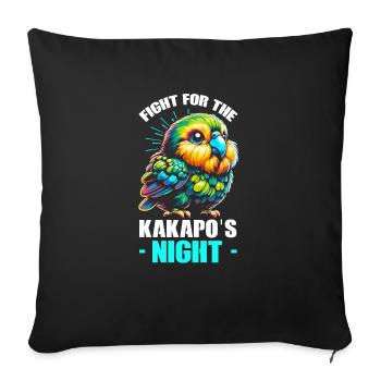 Espèce en voie de disparition Kakapo Militant des droits des animaux - Housse de coussin décorative 45 x 45 cm - noir - Devant