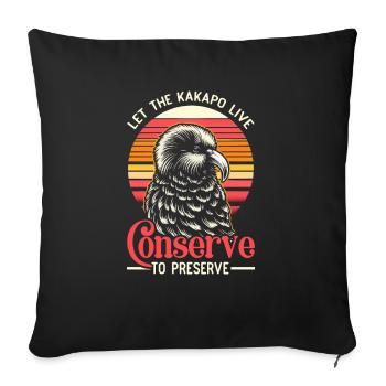 Endangered Species Kakapo Animal Rights Activist - Sofa pillowcase 17,3'' x 17,3'' (45 x 45 cm) - black - Front