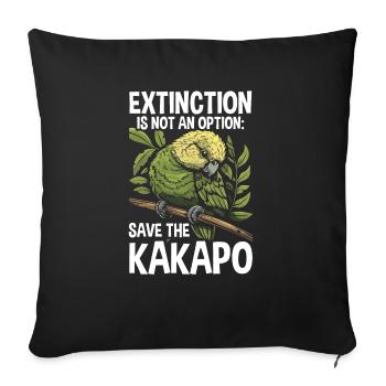 Espèce en voie de disparition Kakapo Militant des droits des animaux - Housse de coussin décorative 45 x 45 cm - noir - Devant