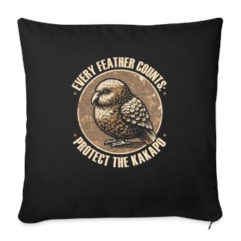 Espèce en voie de disparition Kakapo Militant des droits des animaux - Housse de coussin décorative 45 x 45 cm - noir - Devant