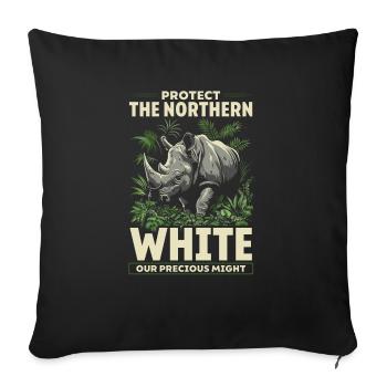 Endangered Species Northern White Rhino - Sofa pillowcase 17,3'' x 17,3'' (45 x 45 cm) - black - Front