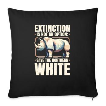 Endangered Species Northern White Rhino - Sofa pillowcase 17,3'' x 17,3'' (45 x 45 cm) - black - Front