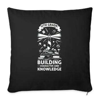 Enseignant de 6e année Éducateur de sixième année Enseignement - Housse de coussin décorative 45 x 45 cm - noir - Devant