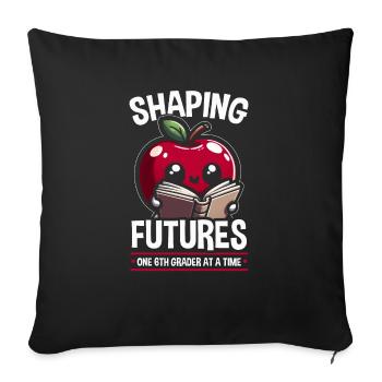 Enseignant de 6e année Éducateur de sixième année Enseignement - Housse de coussin décorative 45 x 45 cm - noir - Devant