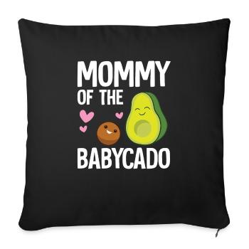 Avocat Bébé Grossesse Maman Du Babycado - Housse de coussin décorative 45 x 45 cm - noir - Devant