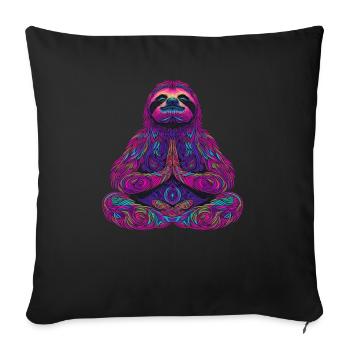 Sloth Yoga Meditation Funny Gift - Sofa pillowcase 17,3'' x 17,3'' (45 x 45 cm) - black - Front