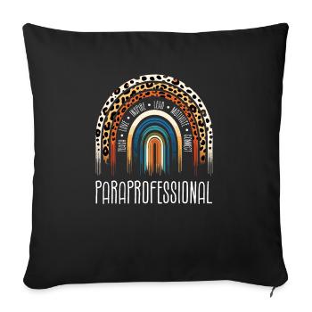 Paraprofessional Leopard Rainbow Educator Parapro - Sofa pillowcase 17,3'' x 17,3'' (45 x 45 cm) - black - Front