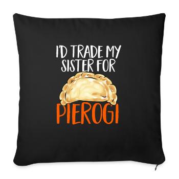 Polish Food Pierogi - Sofa pillowcase 17,3'' x 17,3'' (45 x 45 cm) - black - Front